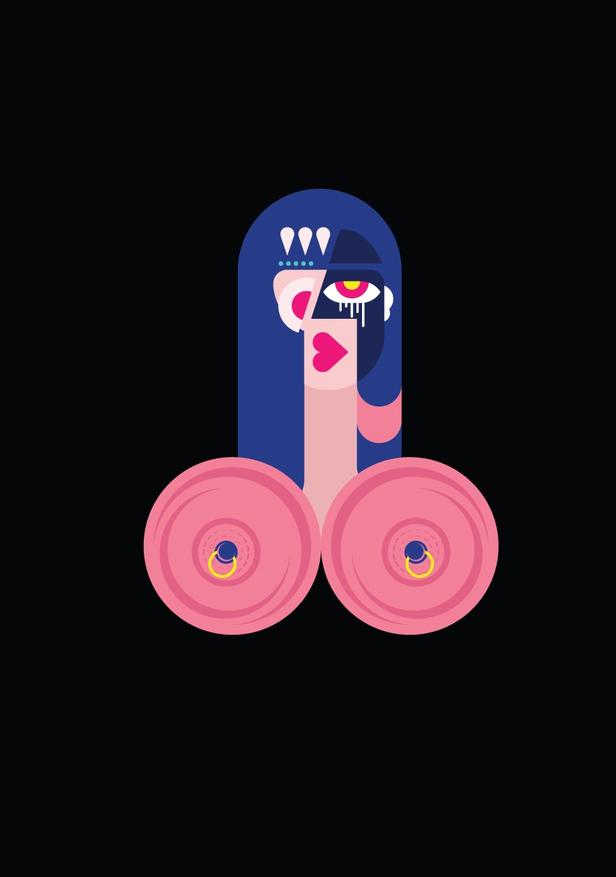 Graphic 2 — cubist face, flat artwork